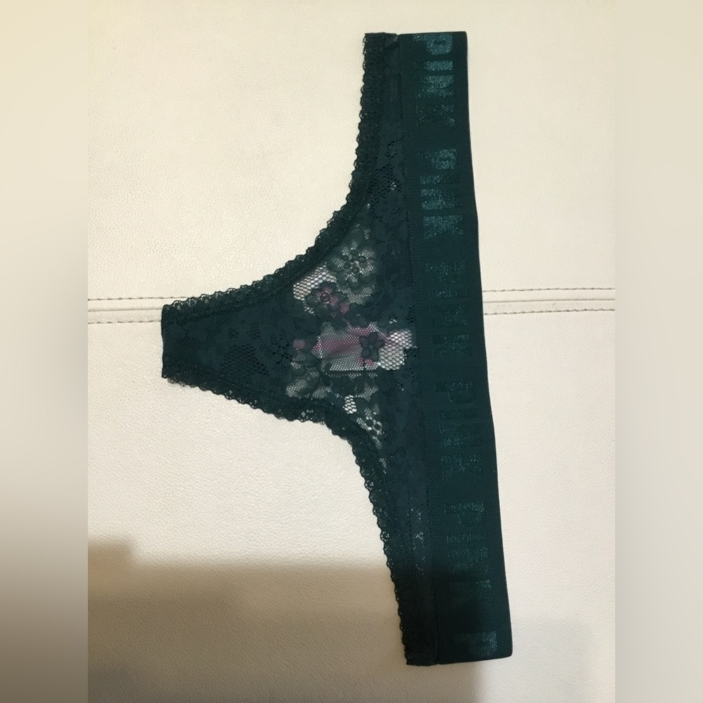 Pink Victoria secret velvet thong size m